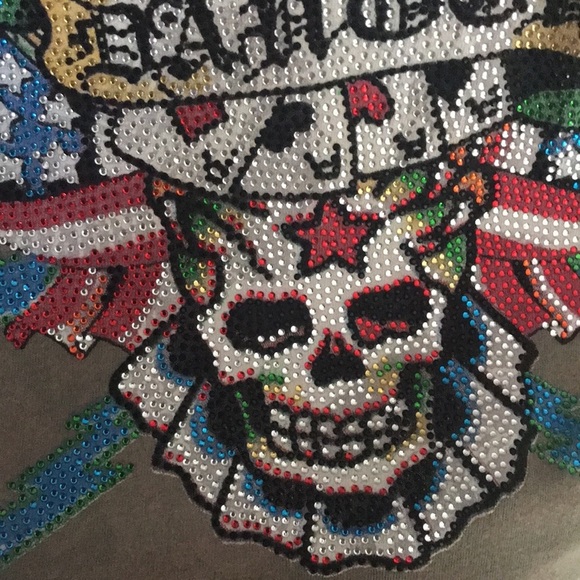 Ed Hardy vintage tee bling American gangsta eagle skull cards M Christian … - Picture 2 of 16